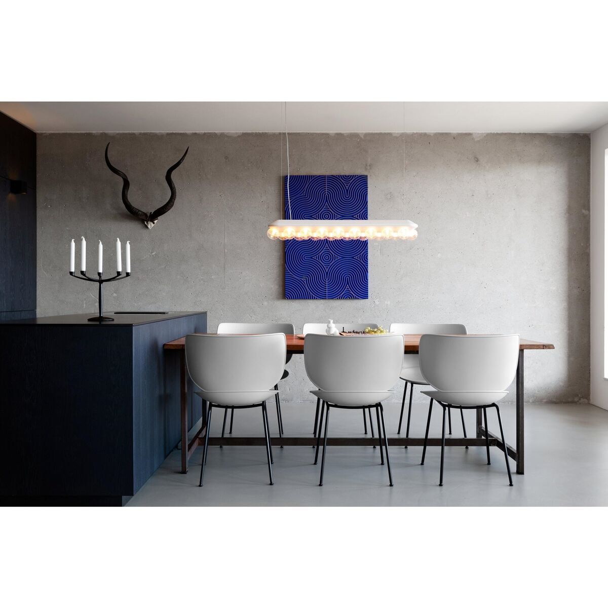 Moooi Hana Dining Chair Concrete/Chrome Stackable