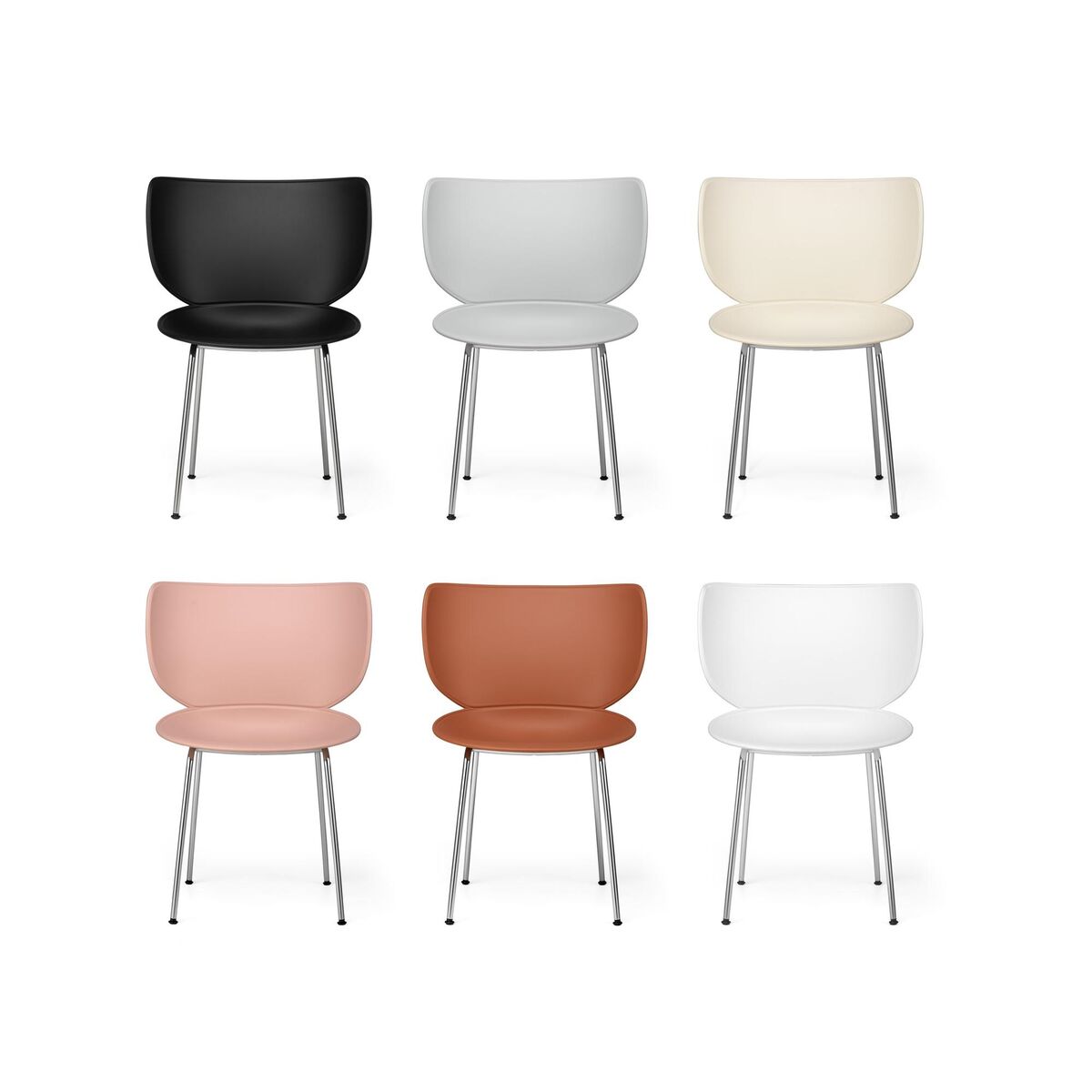 Moooi Hana Dining Chair Concrete/Chrome Stackable