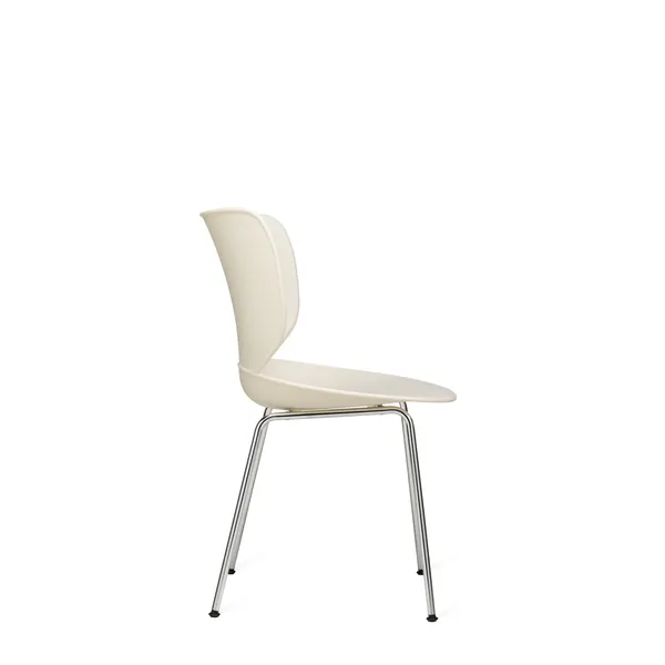 Moooi Hana Matstol Oyster White/Krom