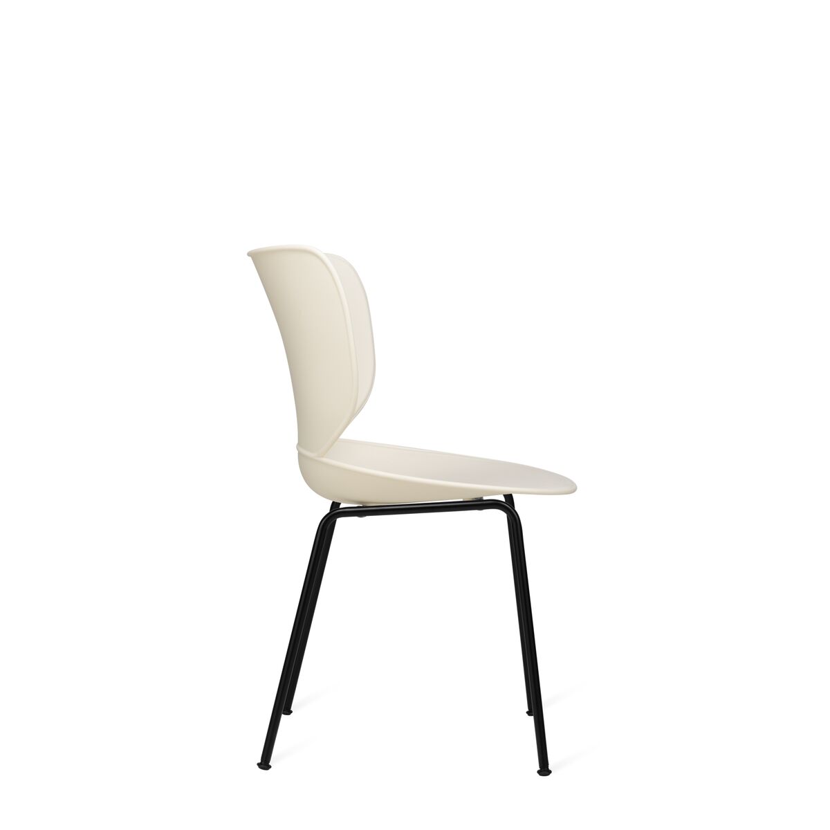 Moooi Hana Dining Chair Oyster White/Black Stackable