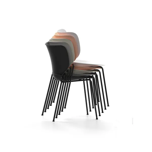 Moooi Hana Dining Chair Oyster White/Black Stackable