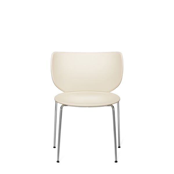 Moooi Hana Esszimmerstuhl Oyster White/Chrom Stapelbar
