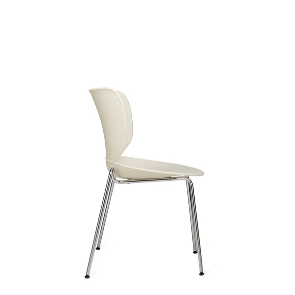Moooi Hana Matstol Oyster White/Krom Stapelbar