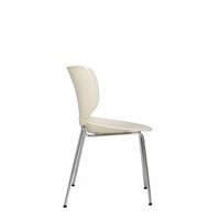 Moooi Hana Matstol Oyster White/Krom Stapelbar