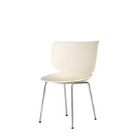 Moooi Hana Matstol Oyster White/Krom Stapelbar