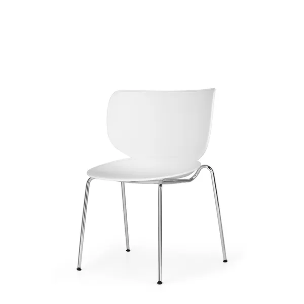 Moooi Hana Eetkamerstoel Wit/Chroom Stapelbaar