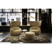 Poltrona Hana Wingback Girevole EA Blu Tokyo/Velluto Blu