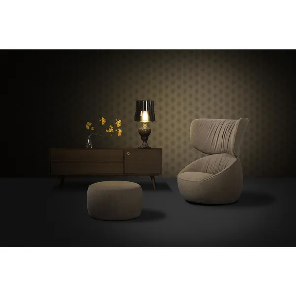 Poltrona Hana Wingback Girevole EA Blu Tokyo/Velluto Blu