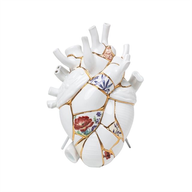 Love In Bloom Kintsugi Vase Hvit/ Multifarget