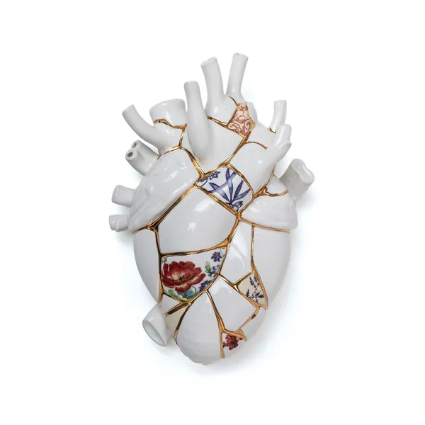 Love In Bloom Kintsugi Vase White/ Multicolored