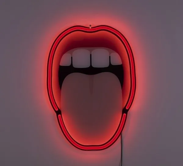 Studio Job Led Neon Signs Tongue Applique Rosso