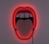 Studio Job Led Neon Signs Tongue Applique Rosso