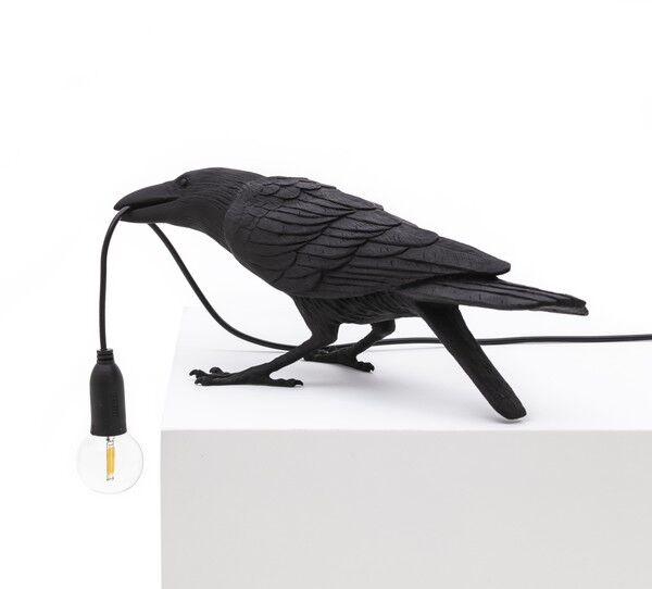 Bird Playing Bordslampa Svart