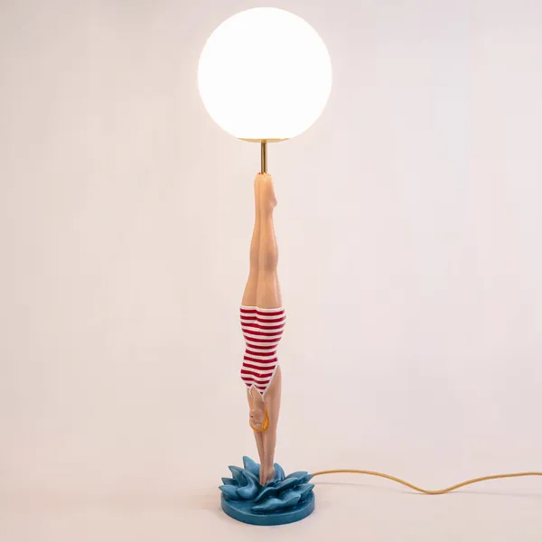 Lady Diver Table Lamp Red/ Multicolored