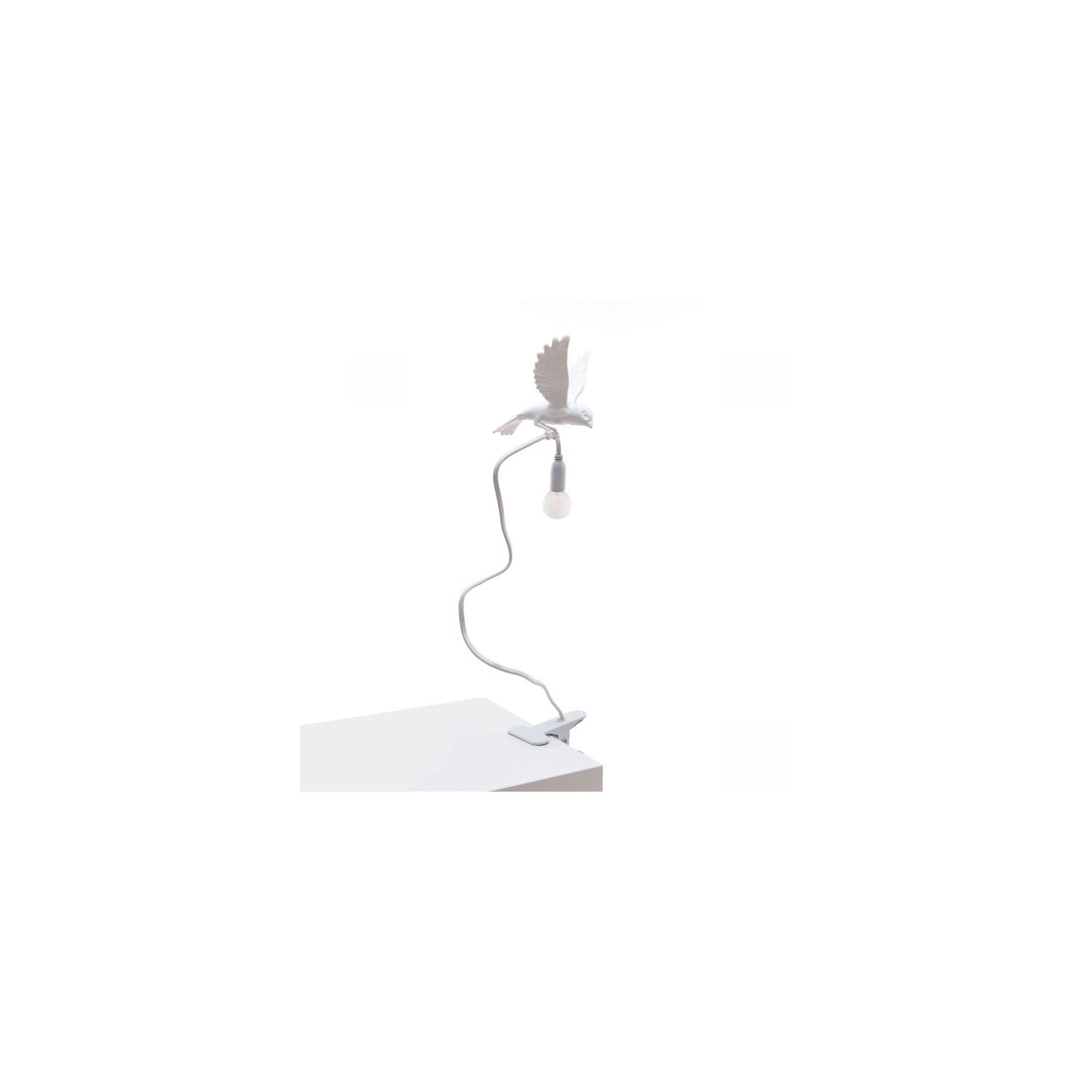 Sparrow Landing Bordslampa Med Kl&auml;mma Vit