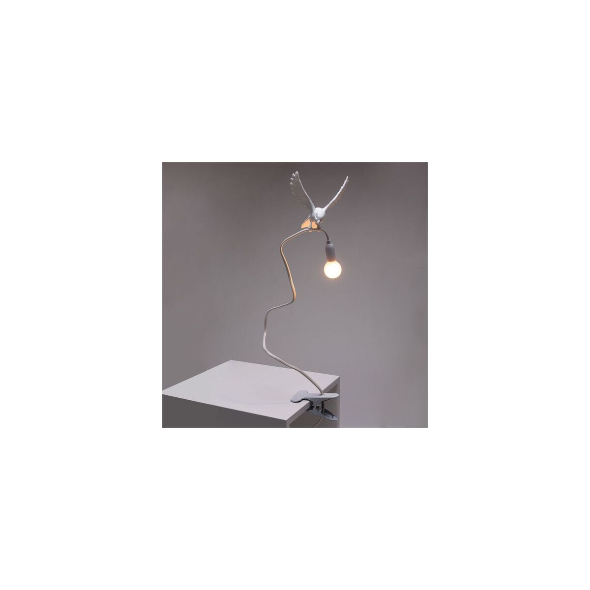 Sparrow Landing Tafellamp Met Klem Wit