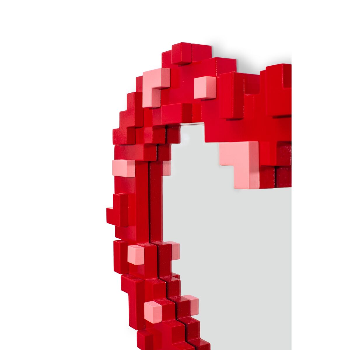 Pixel Heart Spegel Röd