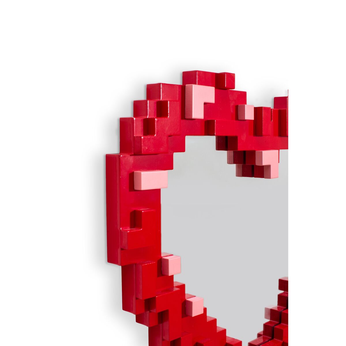 Pixel Heart Spegel Röd
