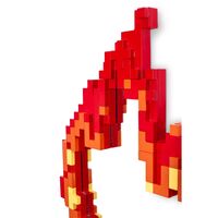 Pixel Flame Spiegel Rot/ Orange/ Gelb
