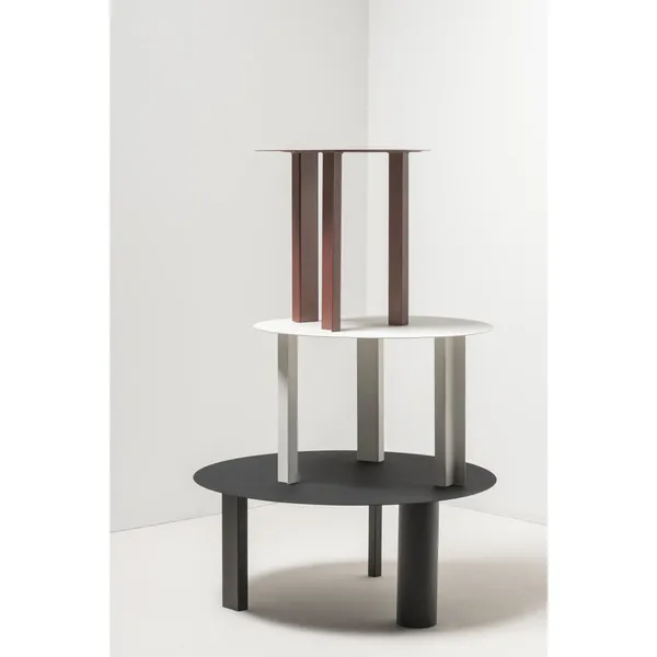 Metal Sculptures Side Table M Cream
