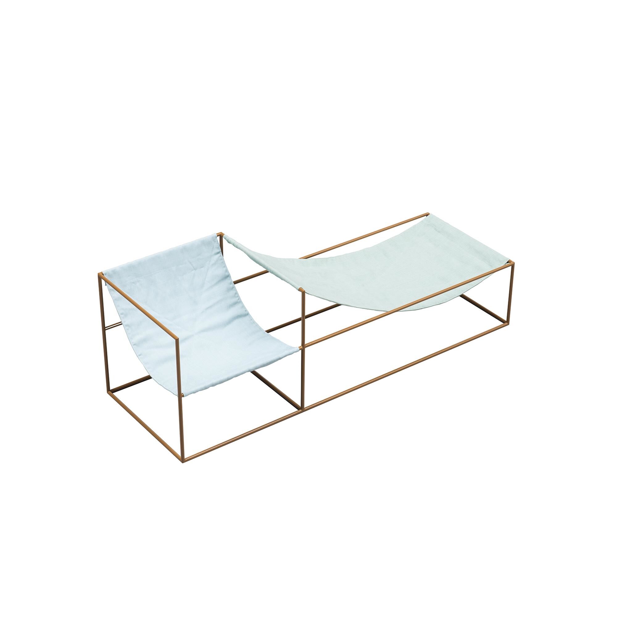 Duo Seat Lnestol med Sennep Stel Bl/Grn