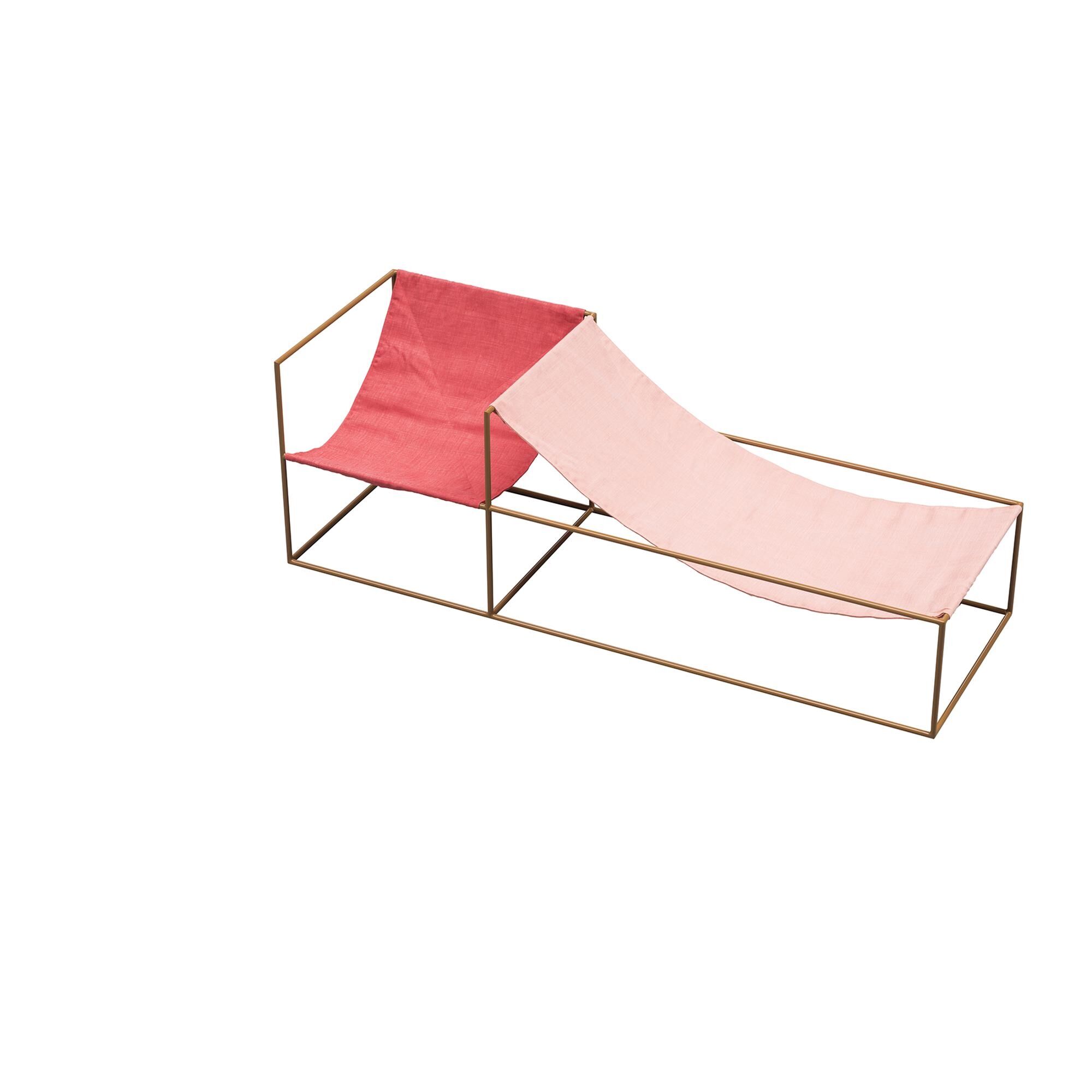 Duo Seat Lnestol med Sennep Stel Rd/Pink