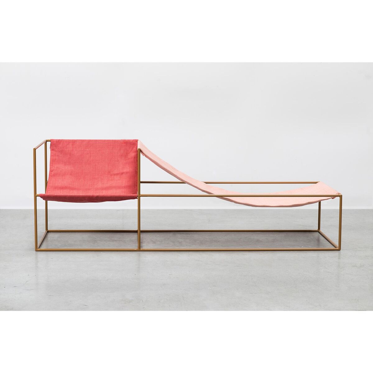 Duo Seat Sessel mit Senffarbenem Gestell Rot/ Rosa
