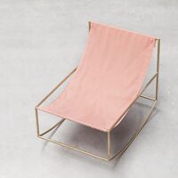 Schommelstoel Messing/ Roze