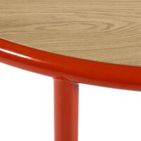 Houten Eettafel Ø120 Rood/ Eiken
