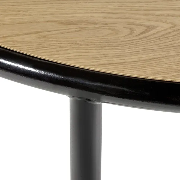 Wooden Spisebord Ø120 Sort/Egetræ