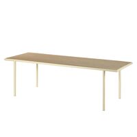 Wooden Dining Table Rectangular Ivory/Oak