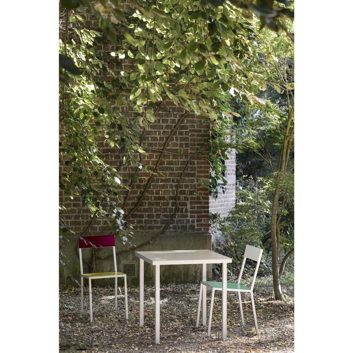 Table à Manger Alu 85x85 cm Ivoire