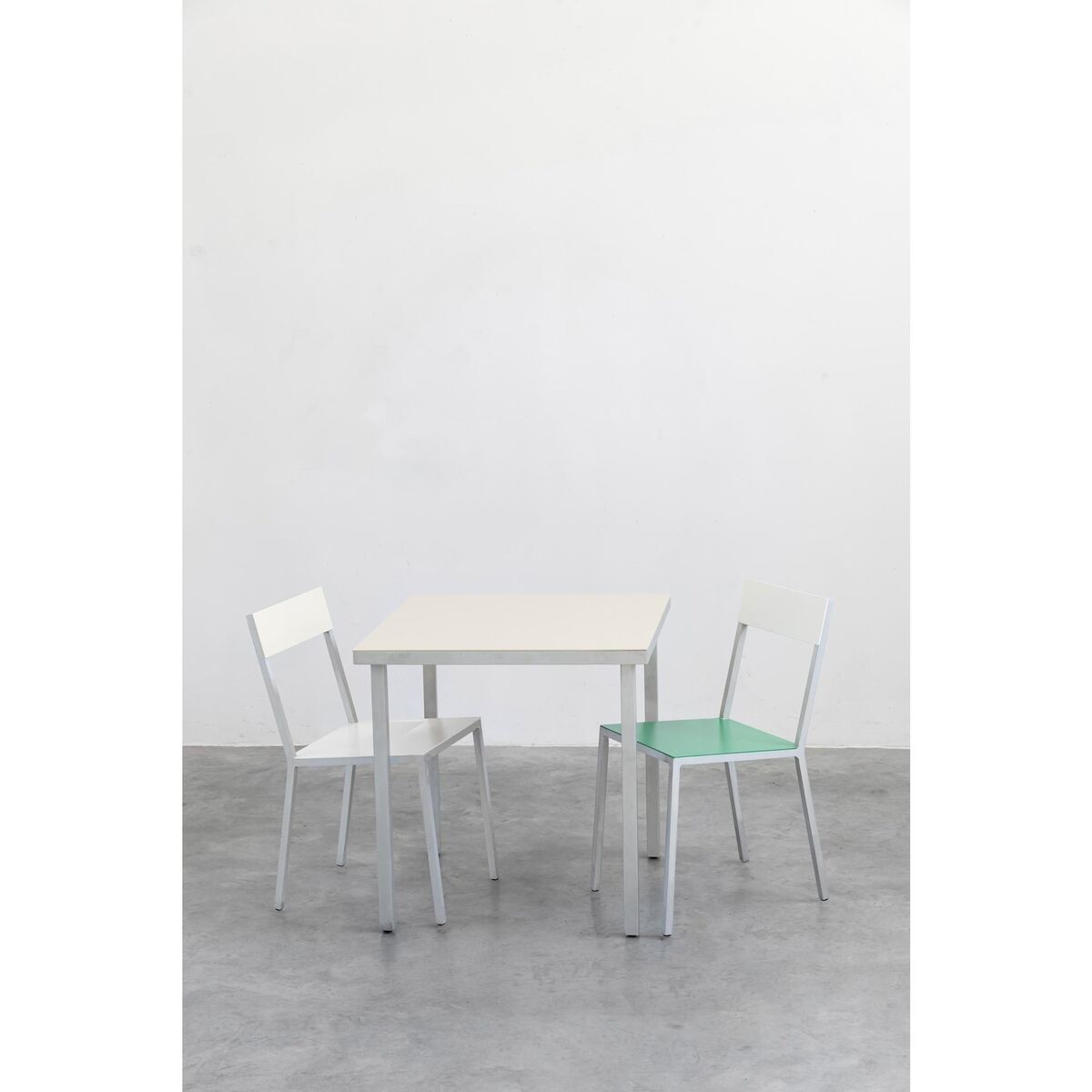Table à Manger Alu 85x85 cm Ivoire