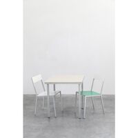 Table à Manger Alu 85x85 cm Ivoire