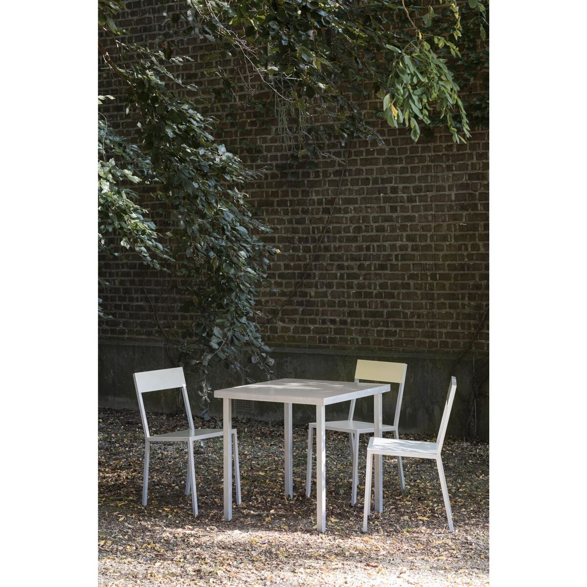Table à Manger Alu 85x85 cm Ivoire