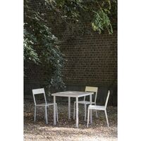 Table à Manger Alu 85x85 cm Ivoire