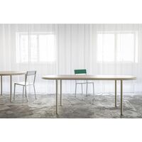 Alu Esstisch 240x85 cm Elfenbein
