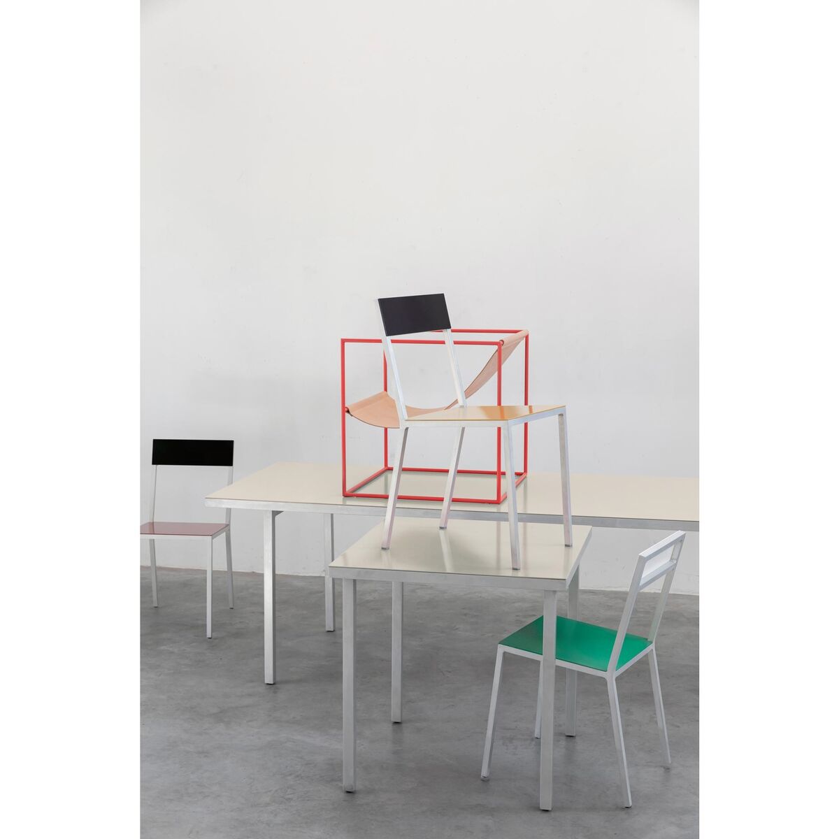 Alu Esstisch 240x85 cm Elfenbein
