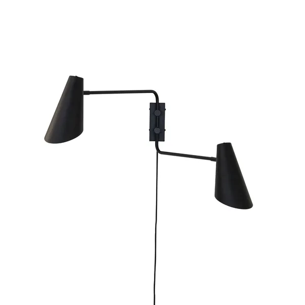 Cale Wall Lamp with 2 Arms Black