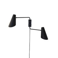 Cale Wall Lamp with 2 Arms Black