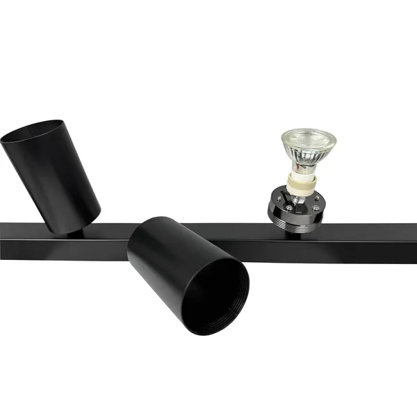 Moderne Deckenschiene mit 4 Spots Schwarz