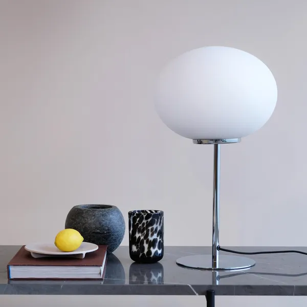 Queen Table Lamp Opal/ Chrome