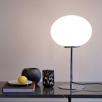 Queen Table Lamp Opal/ Chrome