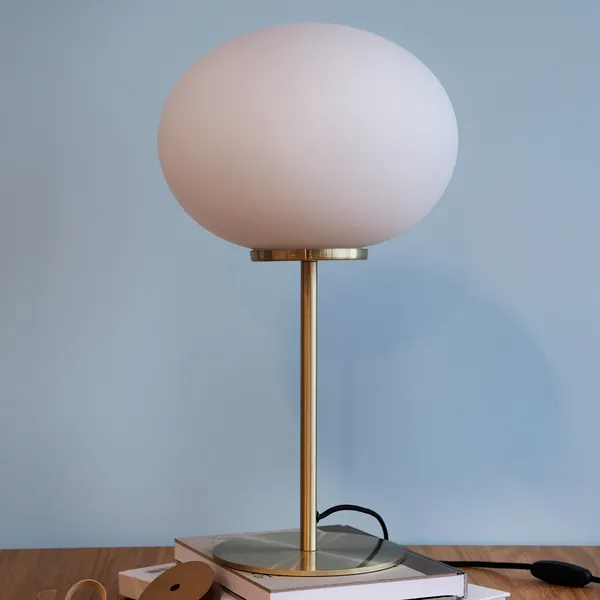 Queen Bordlampe Opal/Messing