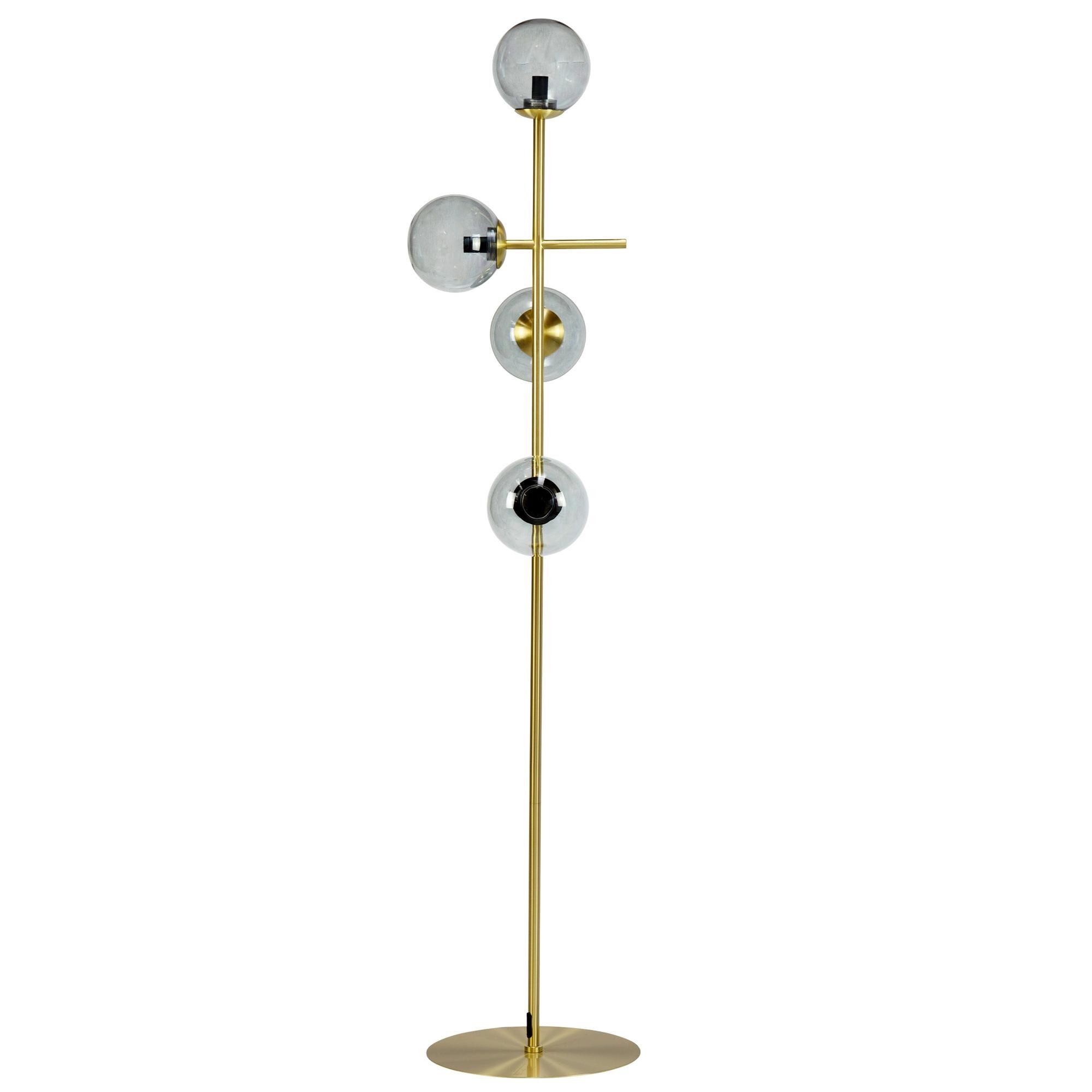Como Gulvlampe Røykfarget/ Messing