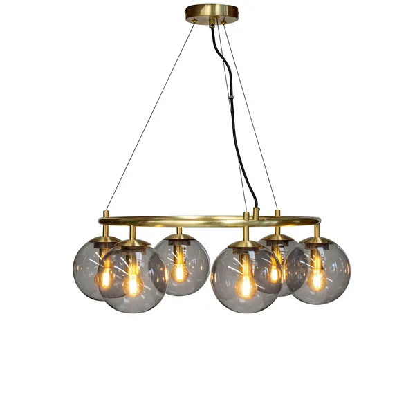 Como Ceiling Light Round with 5 Domes Brass