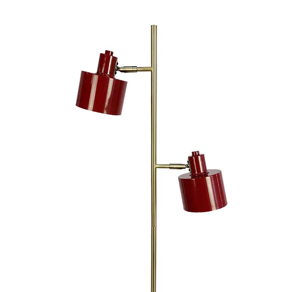 Ocean Gulvlampe Mørkerød/Messing