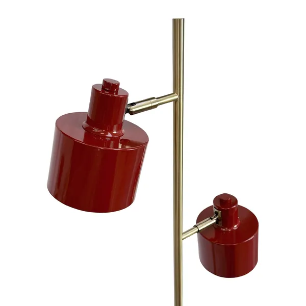 Ocean Gulvlampe Mørkerød/Messing
