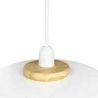 Planet Pendelleuchte mit Ring, Holz/ Weiß