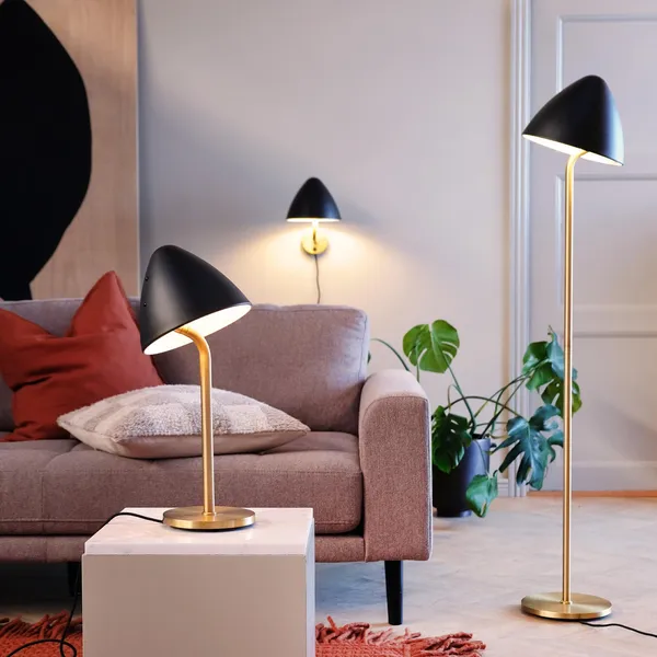 Oulu Bordlampe Sort/Messing